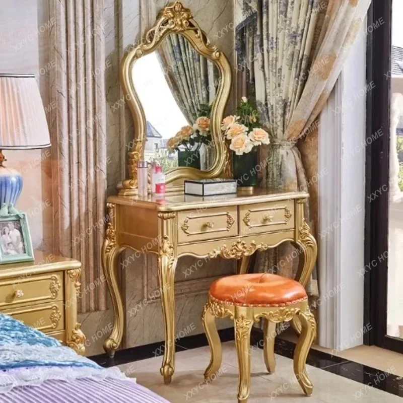 XXAdult Gold Vanity Desk Organizers Modern Beauty Bedroom Hotel Vanity Desk Storage Luxury  Furniture