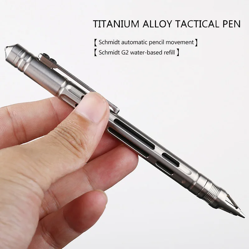 2-In-1 Gel Ink Pen Titanium Tactical Pen Pencil Multifunctional Window Breaker Writing Pen Valentines Day Gift With Box Luxury