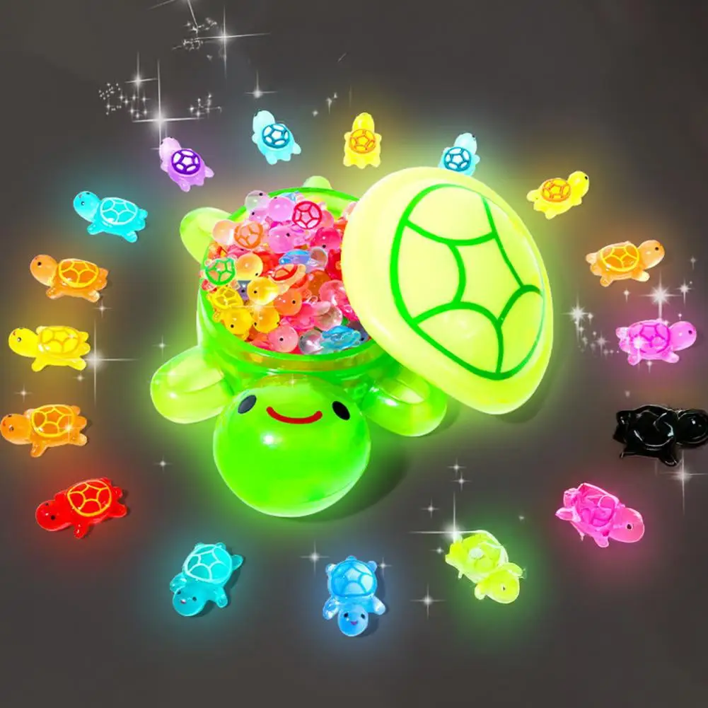 Plastic Turtle Figurine Glowing Storage Box Glow-in-the-dark Turtle Storage Box with Lid Secret Hidden Compartment Organizer
