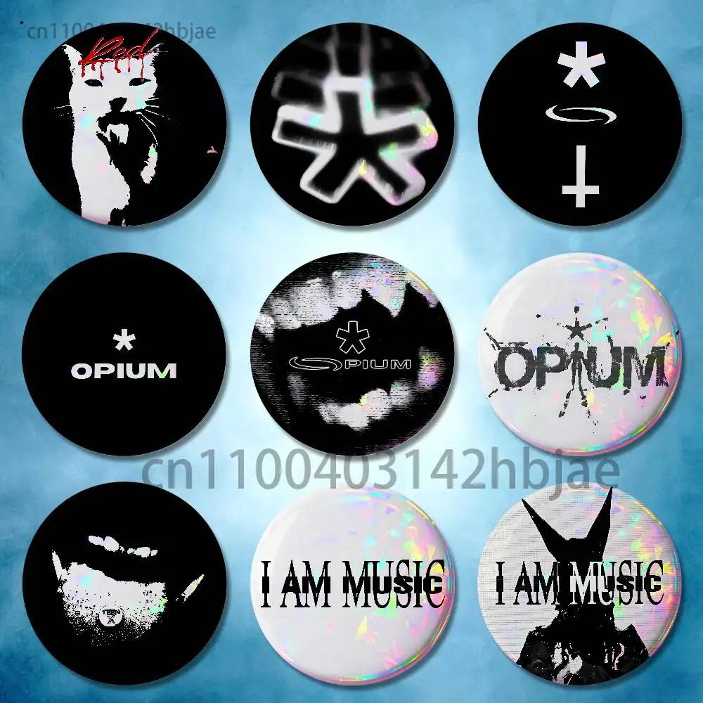 P-Playboi C-Carti Music Opium Badges 25 32 44 58 75 mm Round Cosplay Pin Bag Decor Fans Collect Friends Gifts Brooch Souvenir