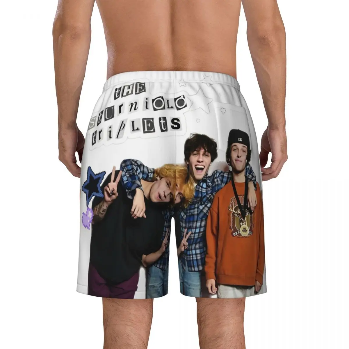 Sturniolo Triplets กางเกงขาสั้นฤดูร้อนเพลงท่องกางเกงขาสั้นชายหาด Quick Dry Vintage รูปแบบ Plus ขนาดกางเกงว่ายน้ํา