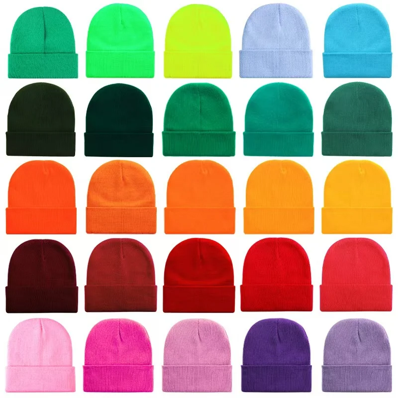 Winter Hats for Unisex New Beanies Knitted Solid Cute Hat Lady Autumn Female Beanie Caps Warmer Bonnet Men Casual Cap Wholesale