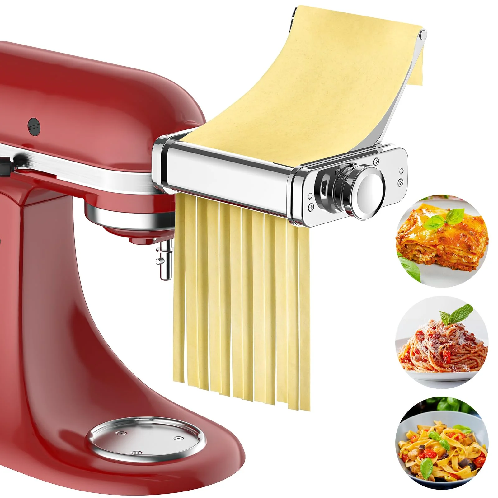 

Gvode 3 in 1 Pasta Attachment for Kitchenaid Stand Mixer Pasta Sheet Roller Spaghetti Cutter ettuccine Cutter Maker Accessories