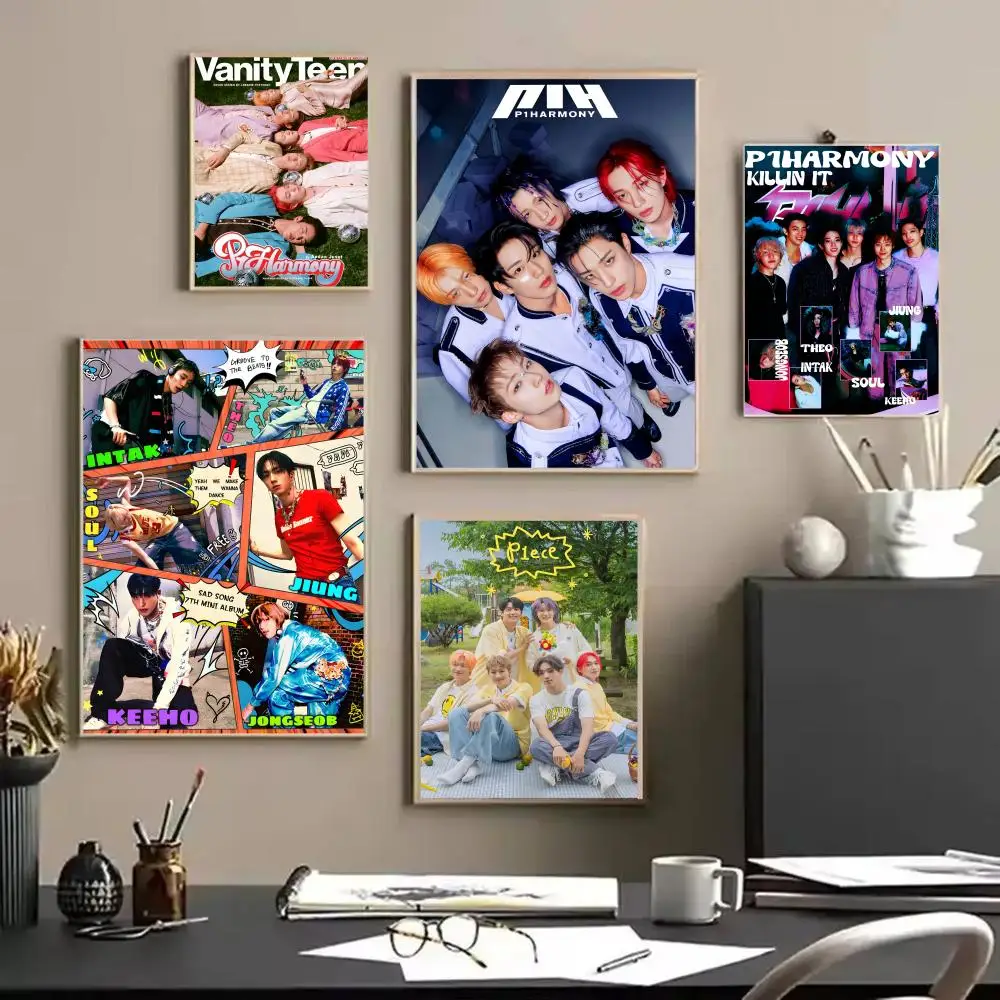 Pop KPOP  P_P1Harmony Magazine Poster Decorative Wall Art Stickers Mural Photo Print for Home Living Room Hallway Decor