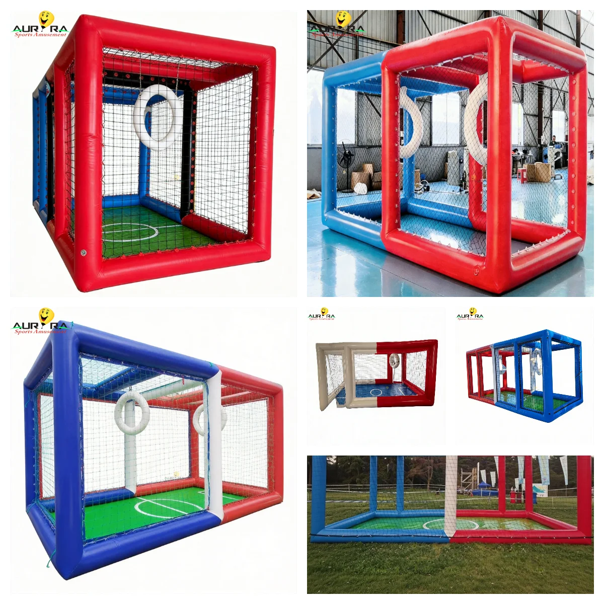 Inflatable Cage Soccer Net Football Training Practice Sport Arena Racing Obstacle Portable Activity Fun