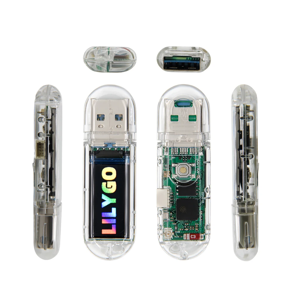 LILYGO ® T-Dongle-S3 & T-Dongle-C5 ESP32-S3 oder ESP32-C5 Entwicklungsboard mit Bildschirm Dongle 0,96 Zoll LCD-Display WiFi Bluetooth TF-Karte