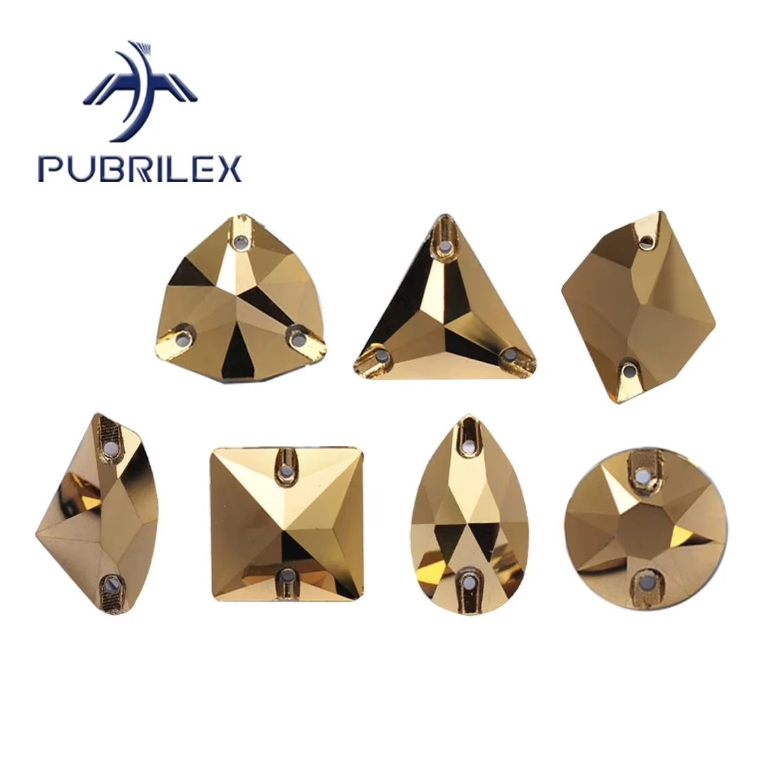Pubrilex Aurum Alle Formen Nähen auf Strasssteine K9 Kristall abgeschrägt Nähen Strass Eiskunstlaufanzug GYM Bekleidungszubehör