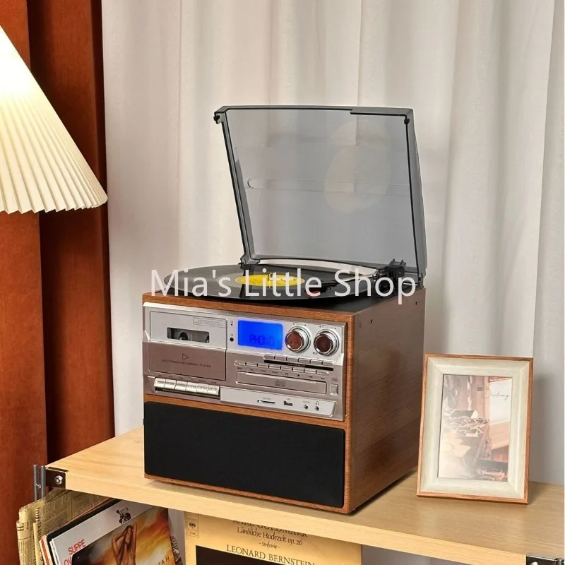 multi-function vinyl record player retro phonograph CD tape HIFI bluetooth speaker