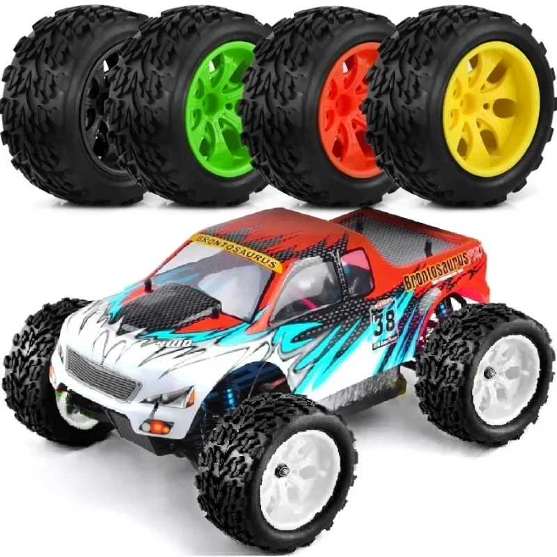 5 colors 4pcs RC Rubber Sponge Tires Tyre Wheel Rim HSP 1:10 Monster  Truck 88025 HSP 94111 94108 94188