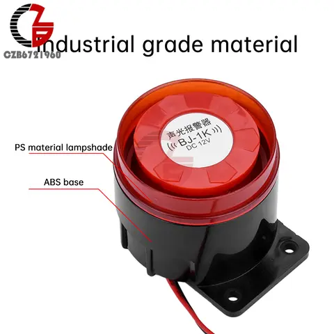 AC220V DC24V DC12V Auto Warning Siren Dual Audio and Visual Alarm Anti-theft Buzzer Sound Signal Backup Alarms Horns LED Beep