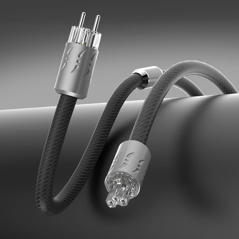 

High-End Viborg 16pcs Multplex Copper Schuko Audiophile AC Power Cable with pure copper power plug HIFI EU Power Cable