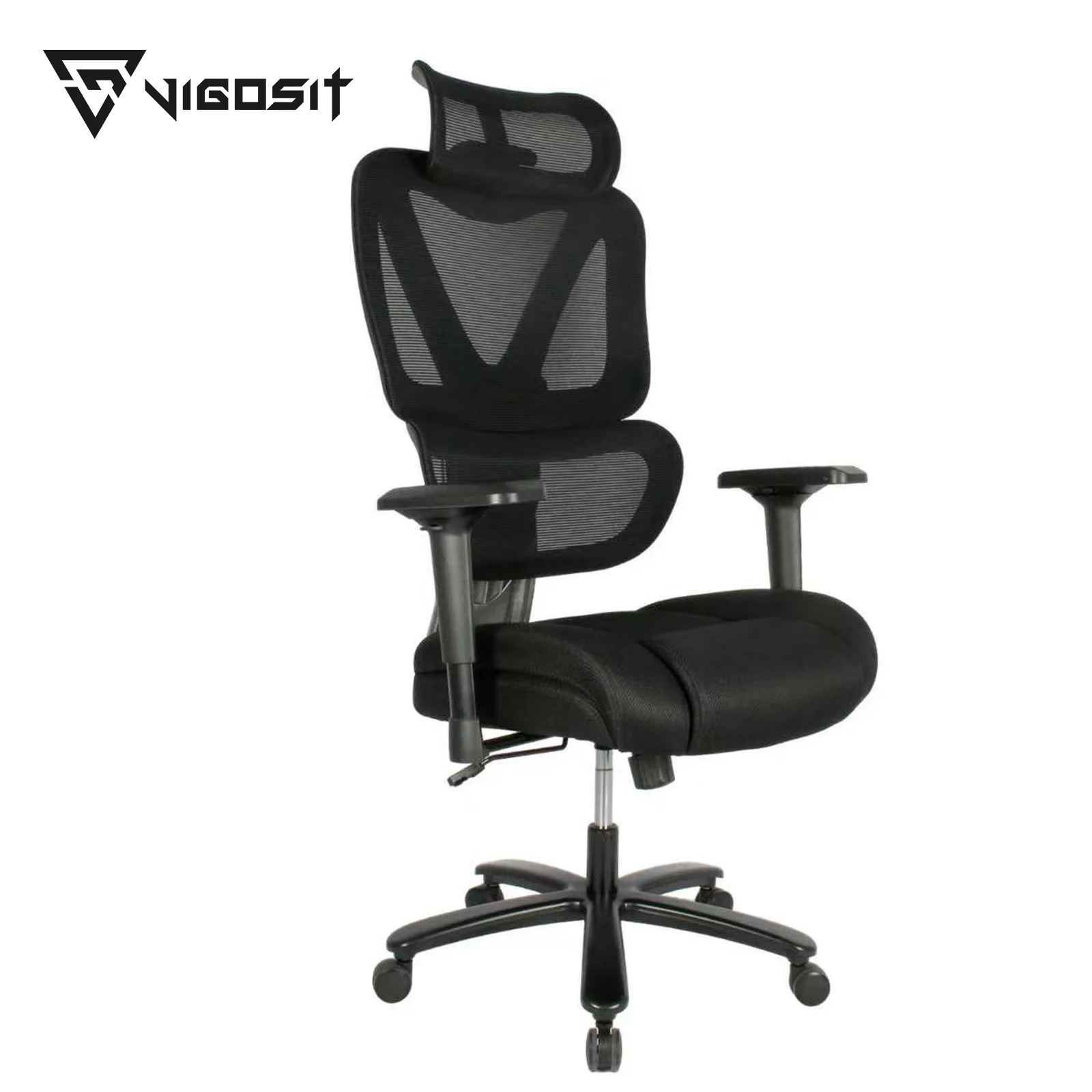 Chaise de bureau ergonomique avec dossier inclinable à 135° °   Fauteuil inclinable, filet en nylon respirant 3D, soutien ajustable pour le cou et le bas du dos, B