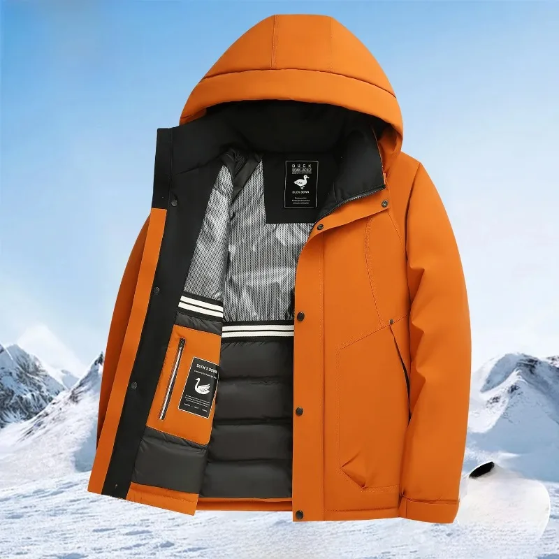 

Thiened down Jaet Men's Warmth Middle-aged Dad Sle Winter New Arrival TUCANO Polyester Fiber Casual Sle Hooded Zipper...