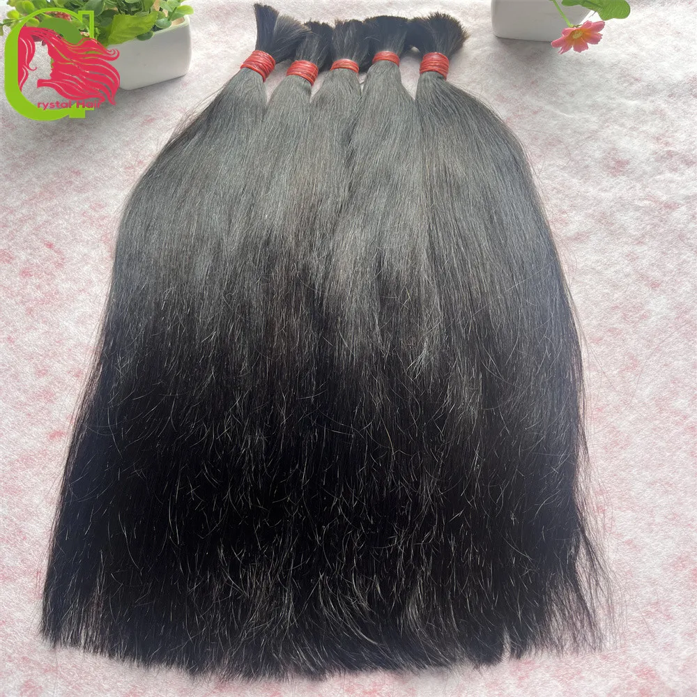 Straight Human Hair Bulk for Braiding Brazilian Virgin Human Hair Bulk No Weft Human Hair Extensions for Braiding ﻿18-30Inches