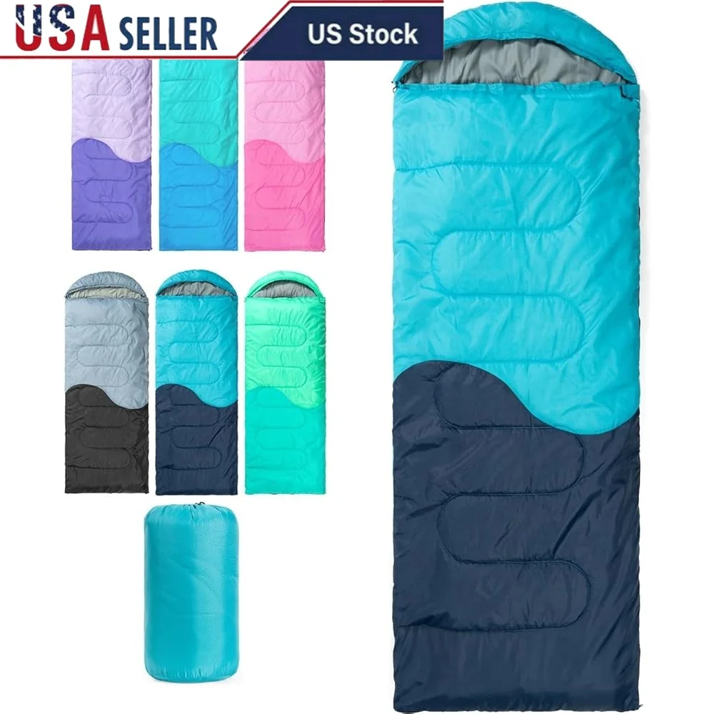 

3-4 Season Sleeping Bag Adults Kids Lightweight Portable Camping Hiking Cold Weather Insulated Waterproof Compression Bag