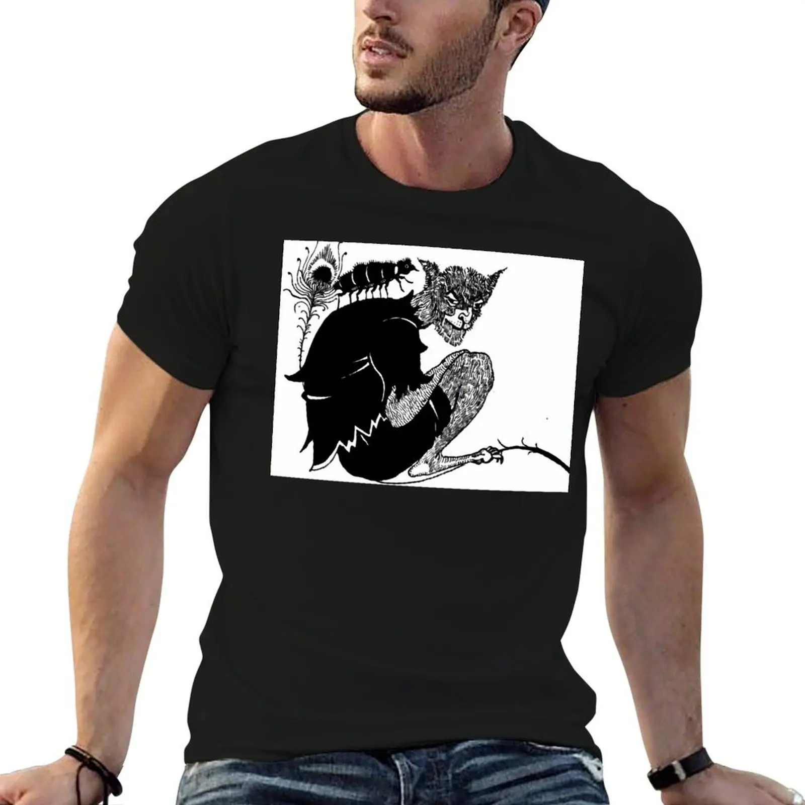 مجلة المهمل ص. 542، أوبري بيردسلي، 1898 تي شيرت تي شيرت رجل عادية تي شيرت قطن 100% تي شيرت