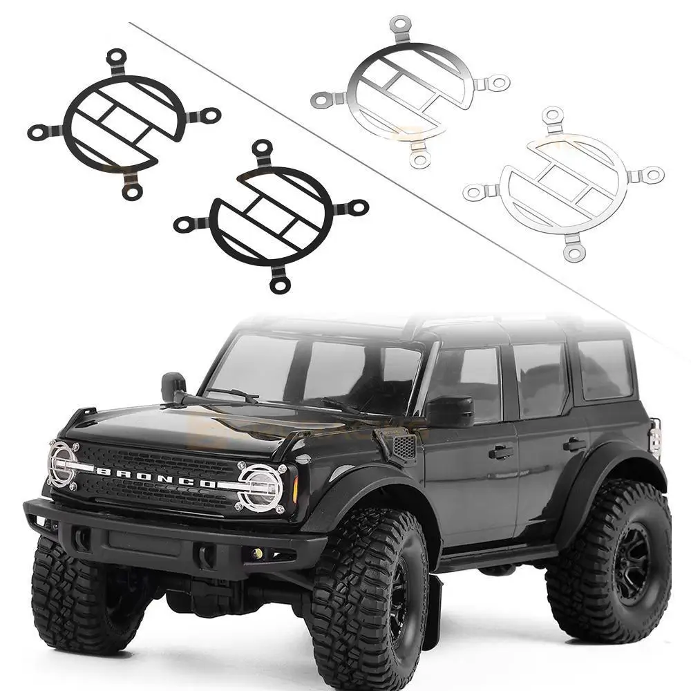 

For 1/18 Rc Crawler Car Traxxas Trx-4m Bronco Trx4m Stainless Steel Headlight Cover Simulated Metal Lampshade # G179ns/g179nb