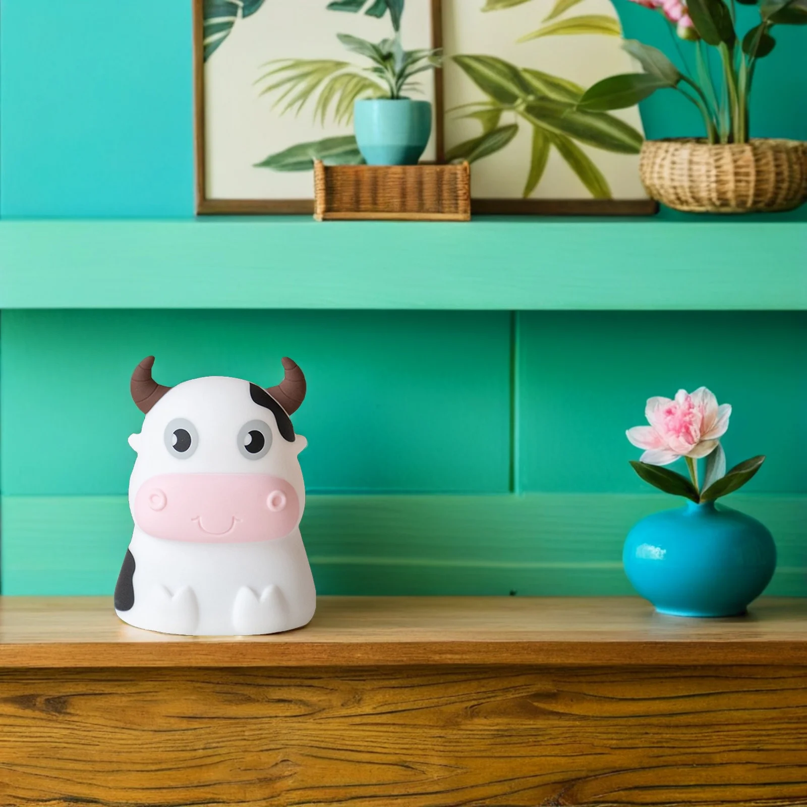 

Astronaut Silicone Night Lamp Cow Design Nursery Table Lamp Bedroom Bedside Light Decorative Cartoon Night Light