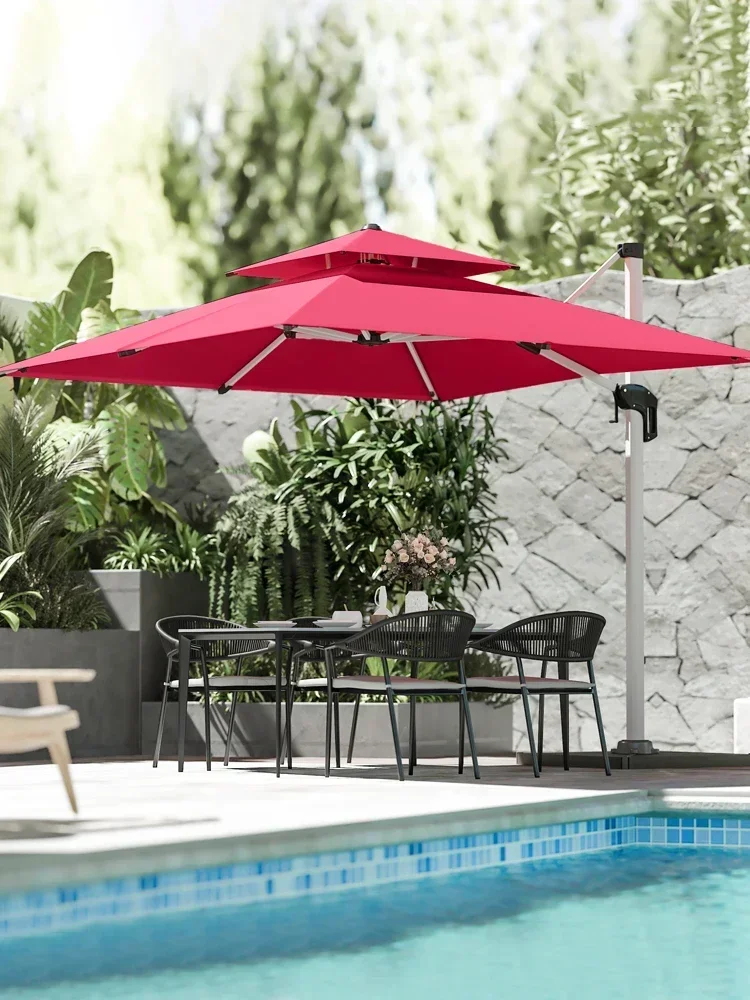 Large Thickened Windproof Outdoor Roman Parasol Patio Sun Umbrella for Commercial Stall Garden