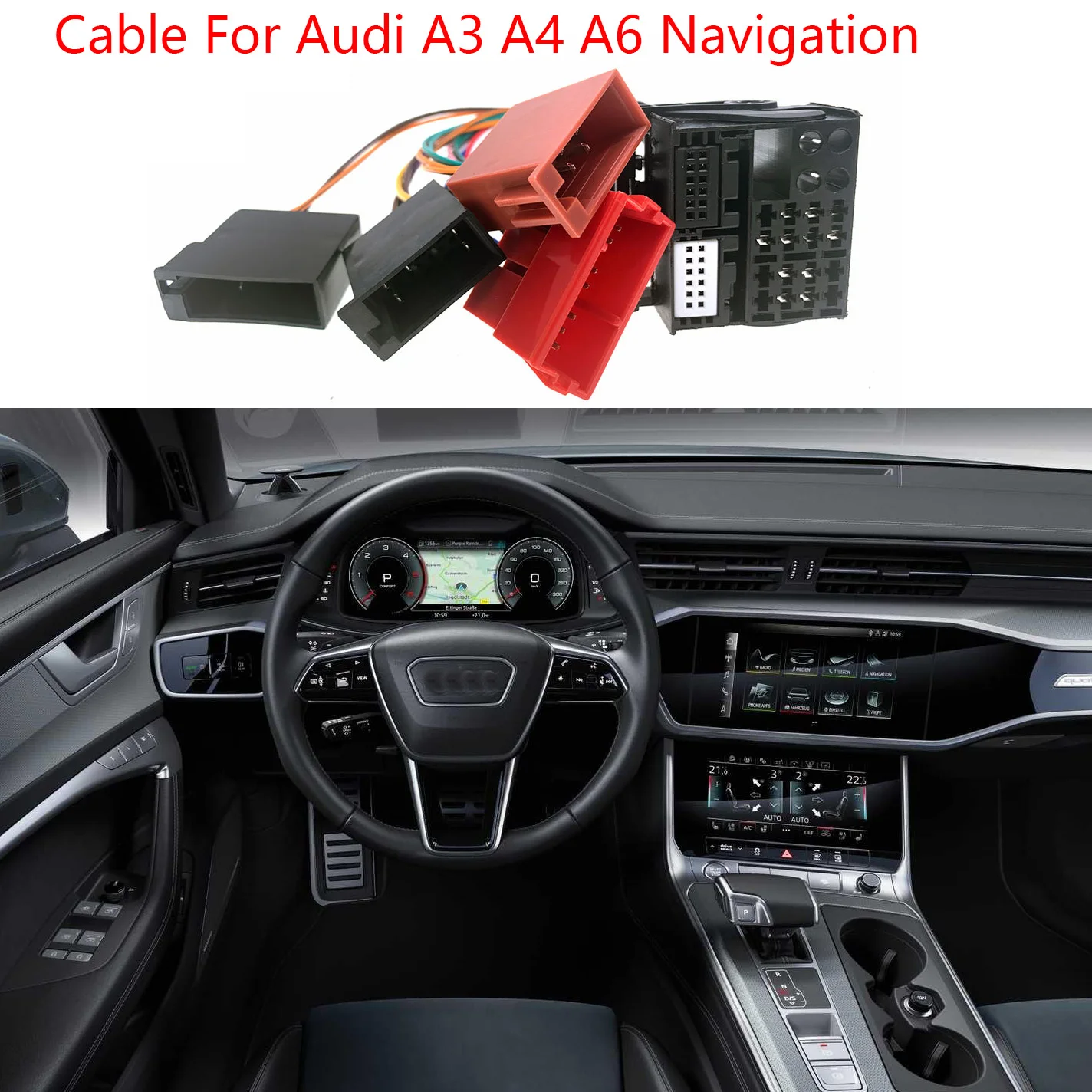 

Car Stereo Radio ISO Standard Wiring Harness Connector Adapter Plug Cable For Audi A3 A4 A6 Navigation With Quadlock Sockets