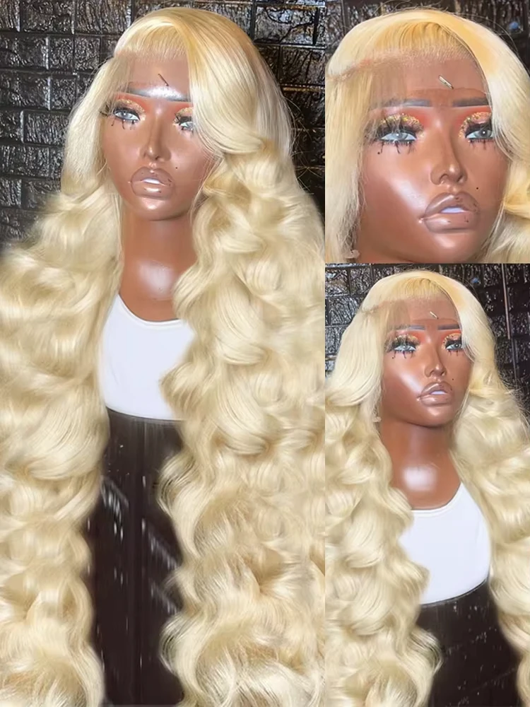 613 الجسم موجة 13x6 HD الدانتيل الجبهة خصلات الشعر المستعار الإنسان الملونة العسل شقراء 38 40 بوصة موجات المياه الطبيعية الدانتيل شعر مستعار أمامي للنساء #4