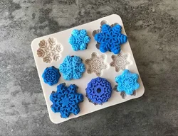 1PC Christmas Snow Flowers Silicone Mold Fondant Mold Cake Decorating Tools Chocolate Gumpaste Mold