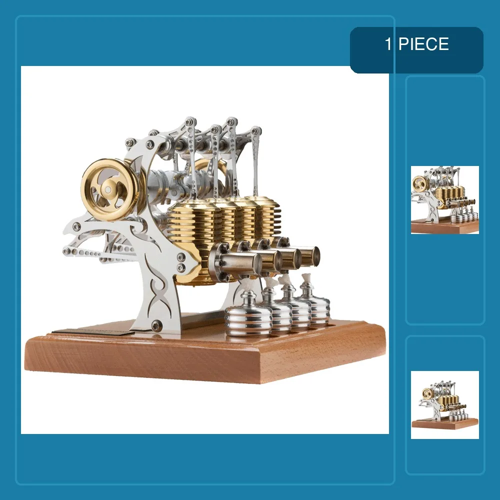 DIY Stirling Engine Model High-end Precision Metal Double-cylinder Machinery Toy Assembly Movable Metal Mechanical Engine Toy