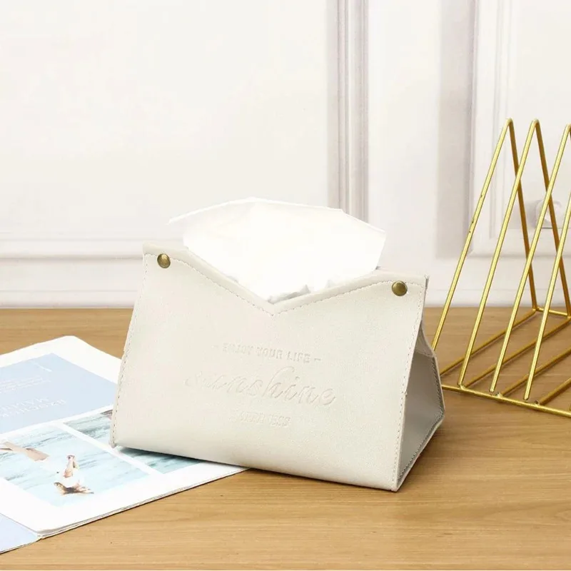 Living room and dining room tissue storage box, eco-friendly solid-color multi-purpose creative napkin holder for home desktop
