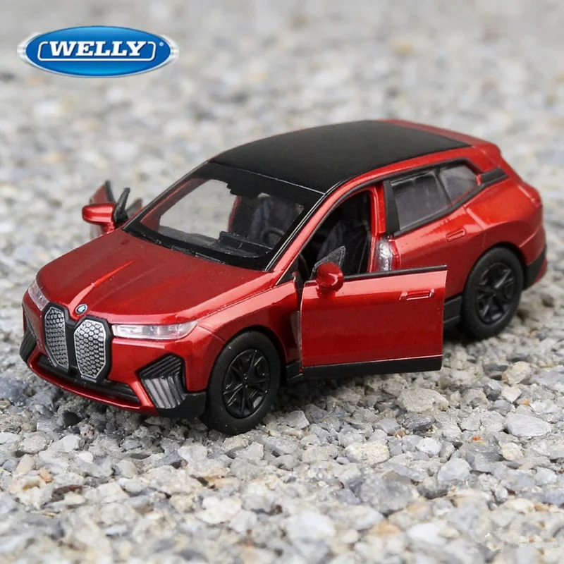 

Модель автомобиля Welly 1:36 BMW IX SUV, спортивный автомобиль из сплава, литая металлическая модель электромобиля, миниатюрная масштабная имитация, детская игрушка, подарок