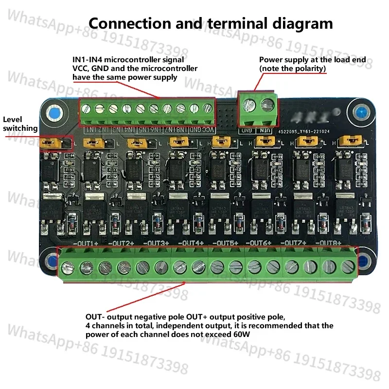 8-قناة MOSFET وحدة متحكم PLC تضخيم المجال تأثير محرك أنبوب Optocoupler عزل PWM التحكم مفتاح الإضاءة