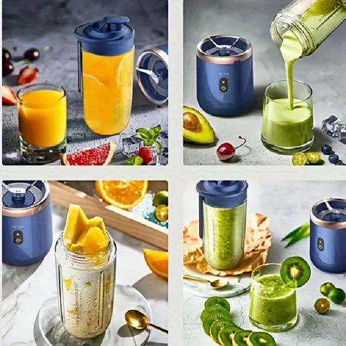 Liquidificadores elétricos portáteis de suco de frutas, verão pessoal, mini garrafa, casa, usb, 6 lâminas espremedor, copo máquina para cozinha