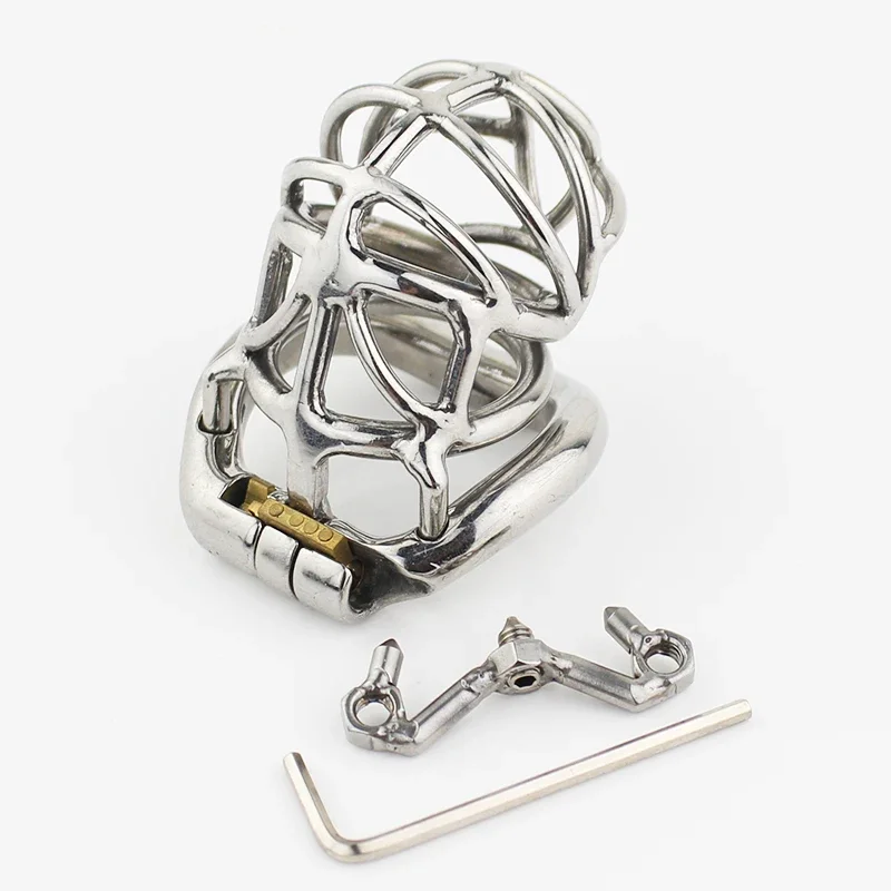 Latest Design Male Chastity Device Adult Cock Cage With Curve Cock Ring Sex Toys Bondage Penis Chastity Belt