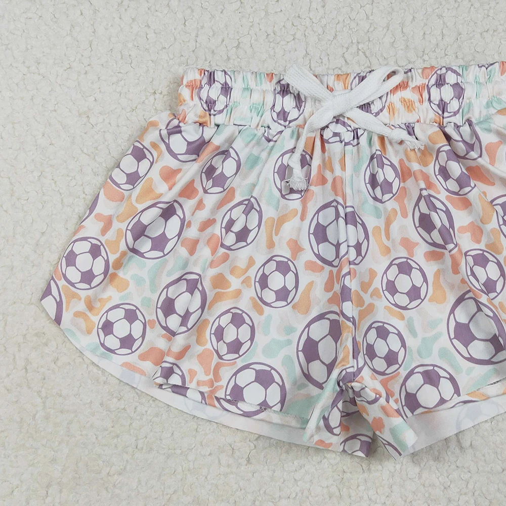 Baby Girls Colorful Leopard Football Shorts Summer Bottoms Fun Soccer Print for Little Ones