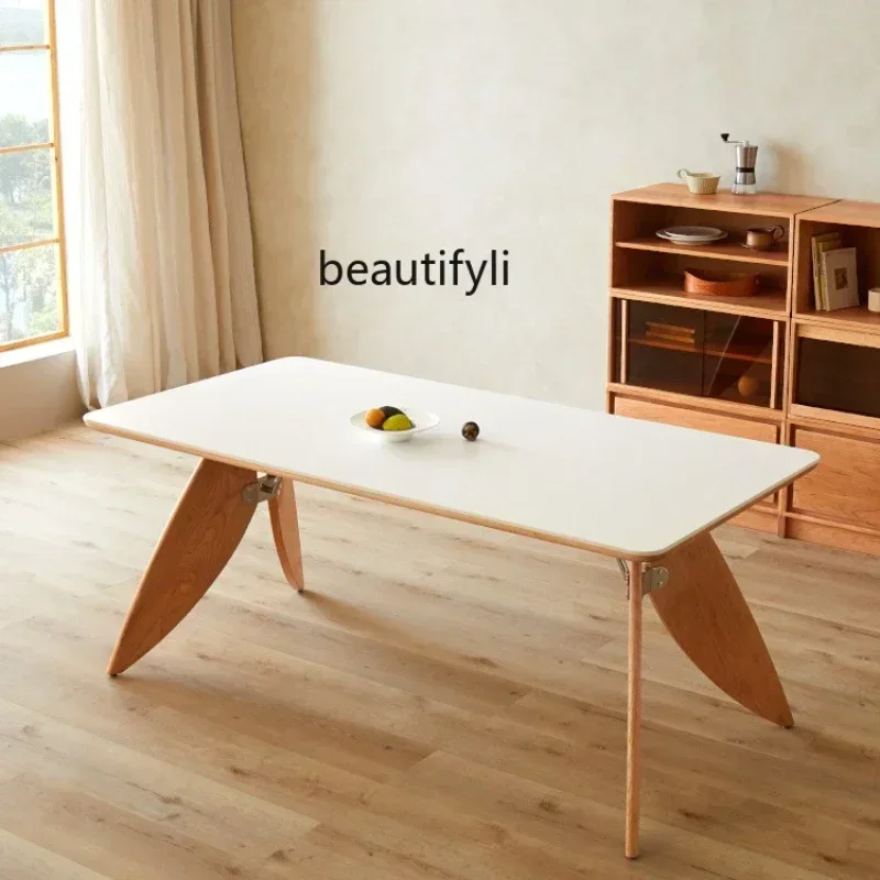 Hot sales Nordic solid wood extra thick dining table restaurant small apartment household desk simple and modern
