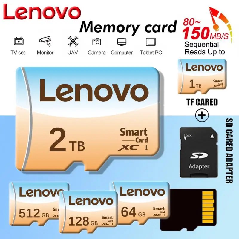 Lenovo การ์ดหน่วยความจำ2TB สำหรับ Nintendo Switch 1TB V60 4K Micro TF SD การ์ด128GB 256GB 512GB memoria สำหรับเกม Nintendo 64