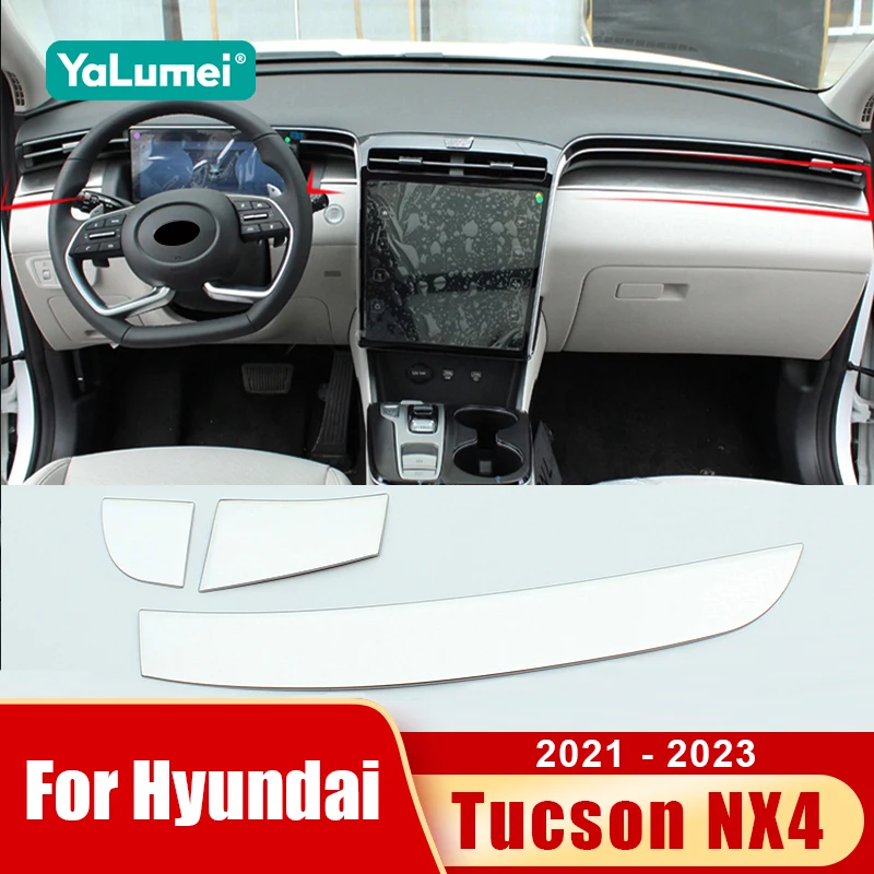 Für Hyundai Tucson NX4 2021 2022 2023 Hybrid N Line Auto Mittelkonsole Dekorationsstreifen Abdeckung Zubehör