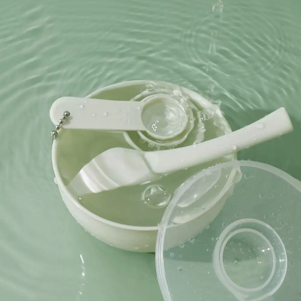 Set di ciotole per miscelazione maschera per il viso verde Set per la cura della pelle Applicatore per maschera facciale riutilizzabile Spatola per mescolare mista Morbida strumenti di bellezza fai da te Salone