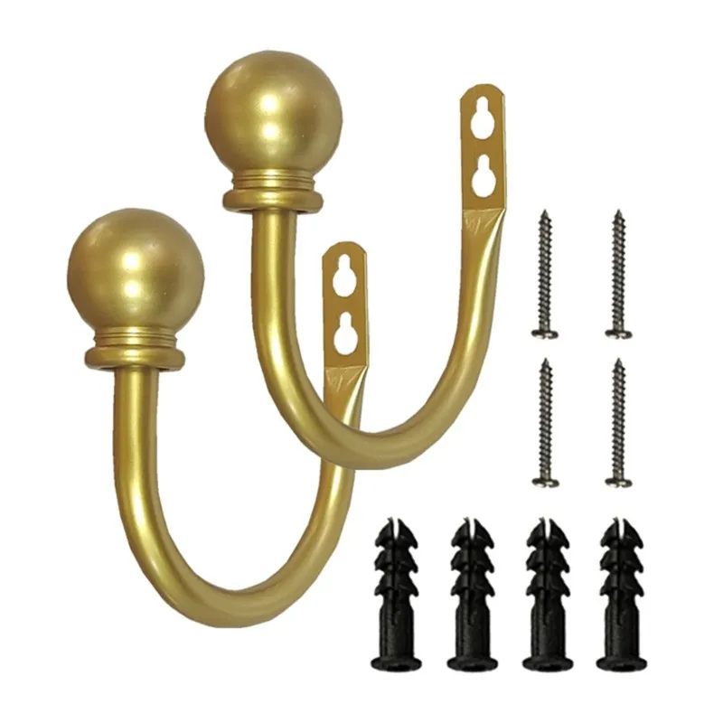 【PARTY  DAY】Iron Curtain Hooks-U-Shaped Ball Design For Hanging Drapes-Modern Simple Style Curtain Rod System