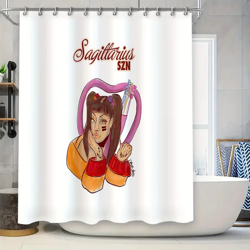 

Стильная занавеска для душа Стрелец, аниме Декор для девочек, набор для ванной комнаты, художественный фон для комнаты подростка, уникальный домашний акцент