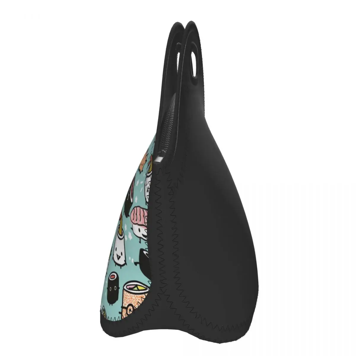 Neoprene Cartoon Japanese Food Sushi Pattern Insulated Lunch Bags for School Office Picnic Cooler Thermal Lunch Box Women