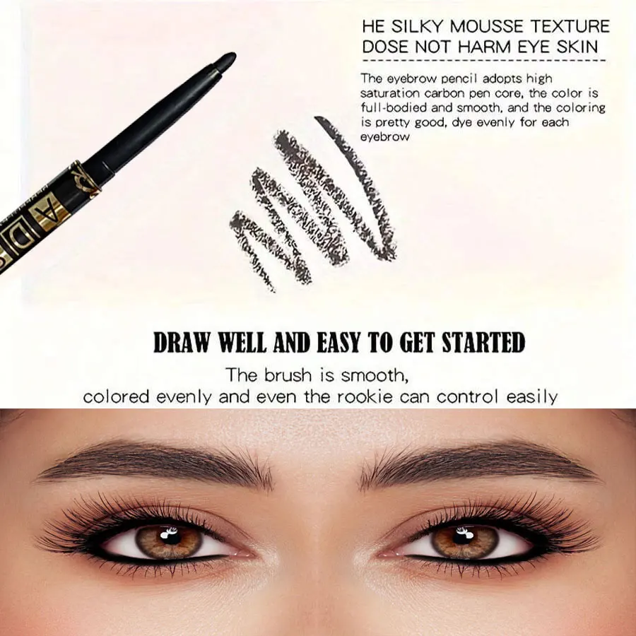 5pcs Black Eyeliner Pencils -Waterproof, Sweat Proof & Smudge Proof with Easy Twist Application for Flawless Eye Makeup