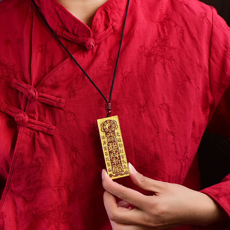 Raw Ore Purple Gold Sand Safety-Blessing Card Order Men's and Women's Five-Thunder Order Gilding Wholesale