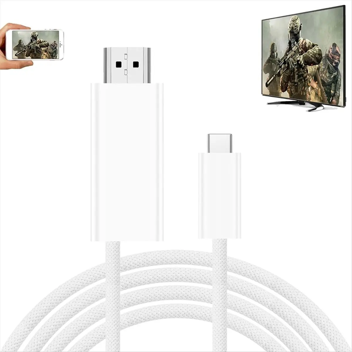 A86G NEW 2M USB C to -Compatible Cable with PD 100W Charging 4K 60Hz Video for HDTV Switch Phone Laptop Tablet Dex Mode