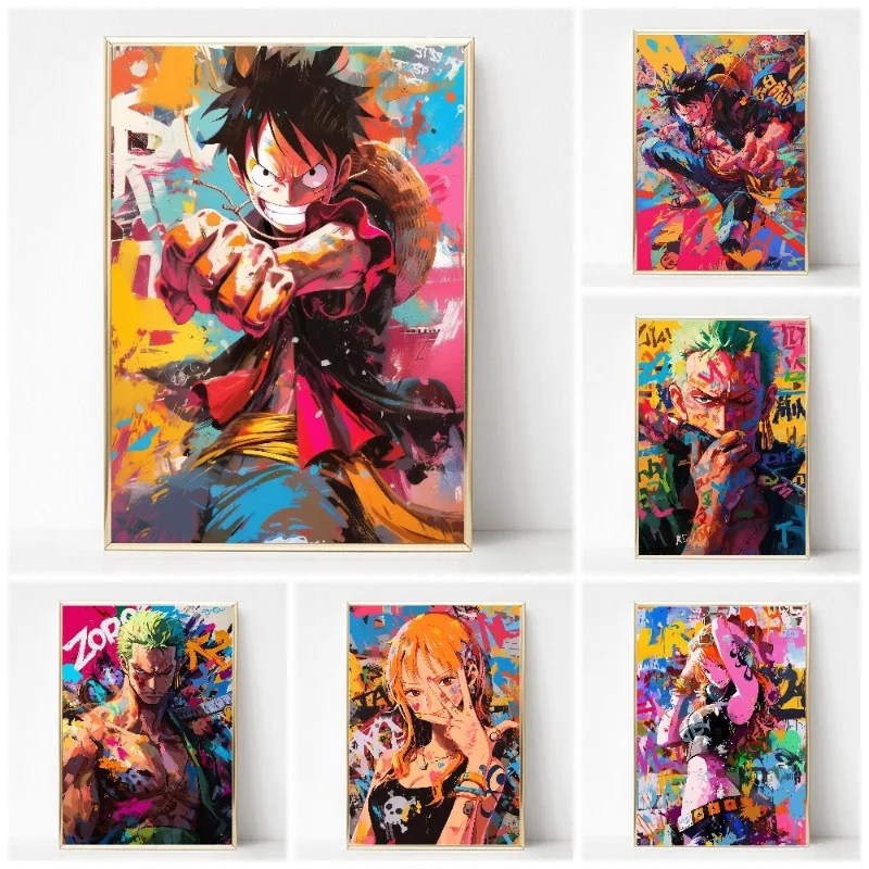 

Anime One Piece Character Nami Luffy Zoro Boa·Hancock HD Poster Canvas Painting Bar Room Wall Aesthetic Art Decorative Painting