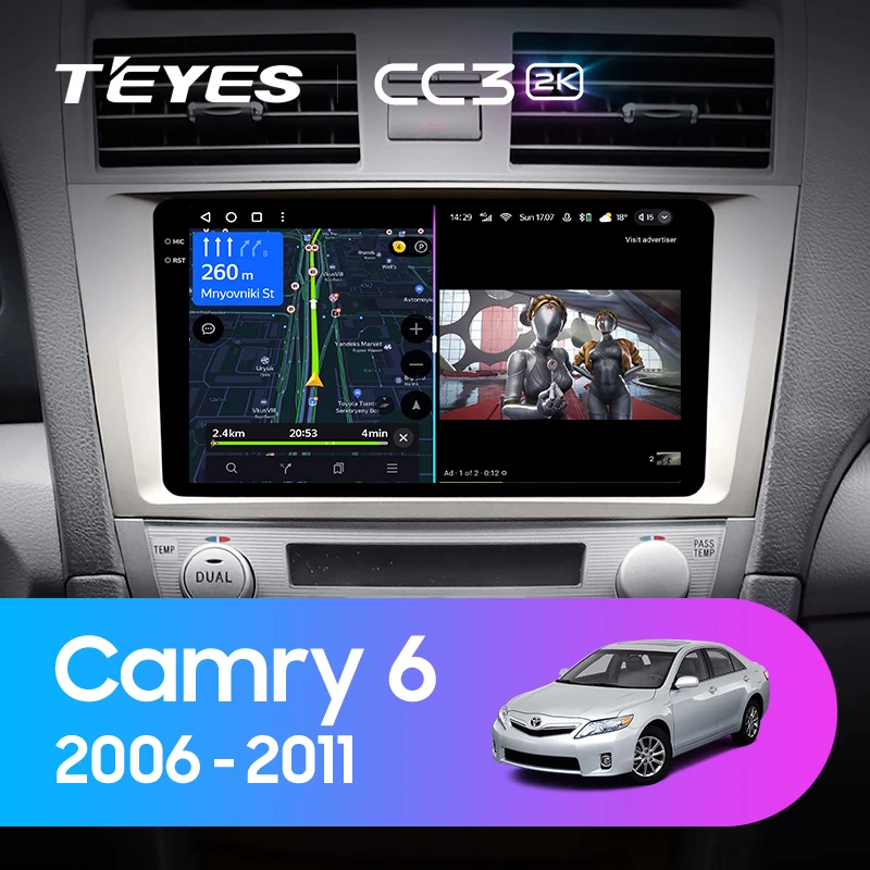 TEYES CC3L CC3 2K For Toyota Camry 6 XV 40 50 2006 - 2011 Car Radio Multimedia Video Player Navigation Stereo GPS Android 10 Dvd