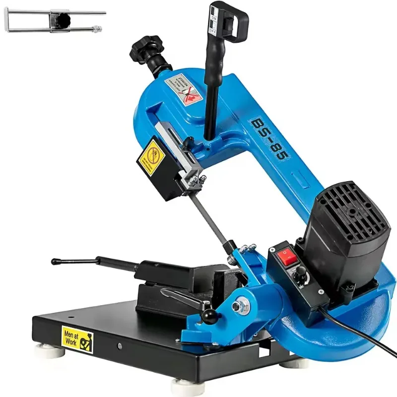 BS-85 Benchtop Portable Metal Bandsaw 1KW for Cutting Wood Glass Fiber Plastic Woodworking Blade Speed 40-88MPM