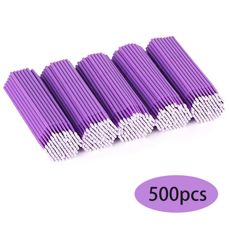 500pcs/lot Eyelash Extension Cleaning Swabs Lash Lift Glue Remover Applicators Microblade Makeup Micro Brushes Tool