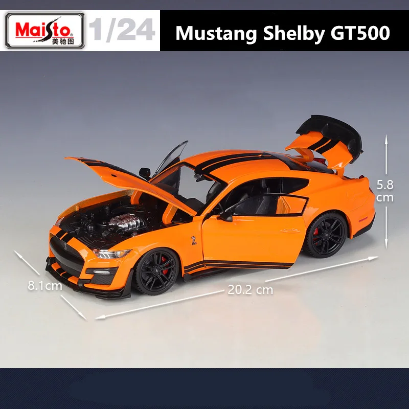 Maisto 1:24 2020 Mustang Shelby GT500 Alloy Sports Car Model Diecasts Metal Toy Racing Vecicles Car Model Collection Kids Gifts