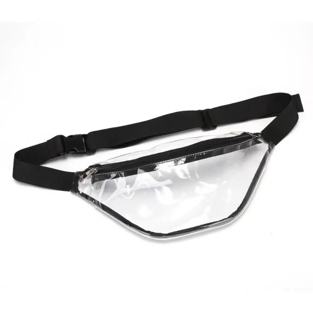 Waterproof Transparent Waist Bag Water-Sprinkling Festival Zipper PVC Chest Bag Half Moon Belt Bag Message Bag