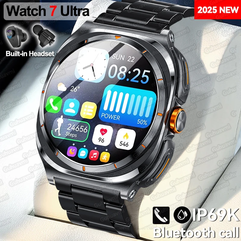 ساعة جديدة 7 موسيقى بلوتوث دعوة Smartwatch الرجال معدل ضربات القلب مقاوم للماء الرياضة الساعات الذكية في سماعات بلوتوث ل Xiaomi IOS